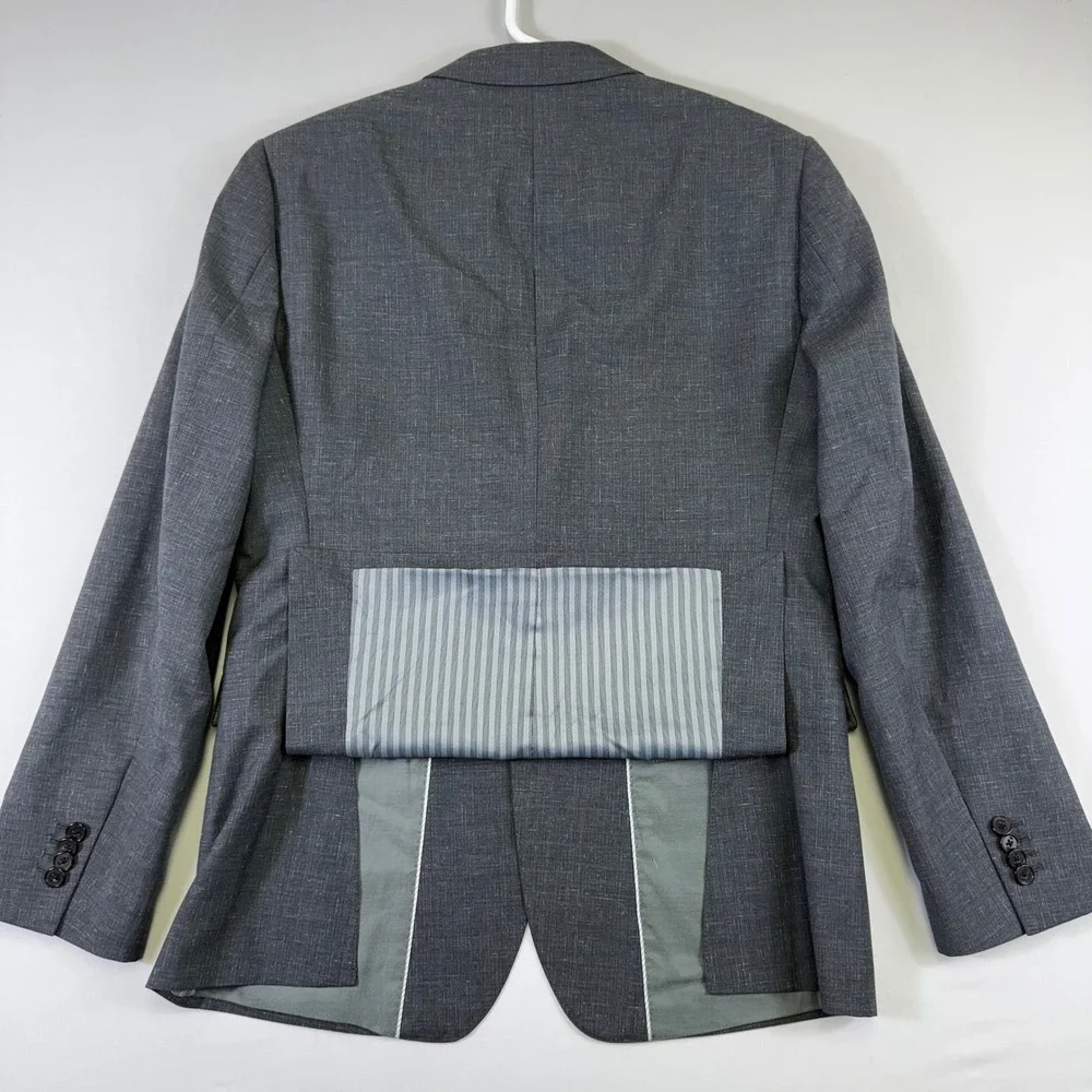 Banana Republic Blazer Mens 40R Grey Slim Fit Marzotto Italian Fabric Sport Coat